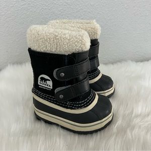 Sorel Black 1964 Pac Strap Winter Snow Waterproof Boot Baby Toddler Size 4